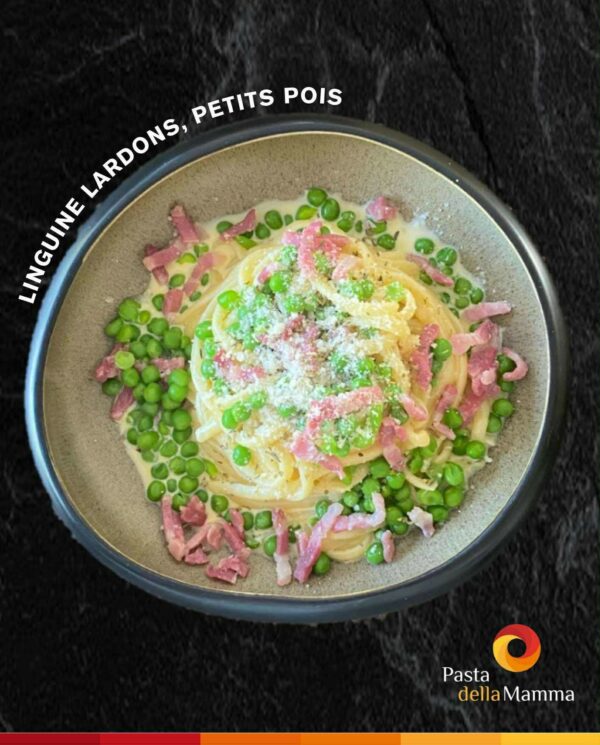 Linguine lardons & petits pois Linguine lardons & petits pois