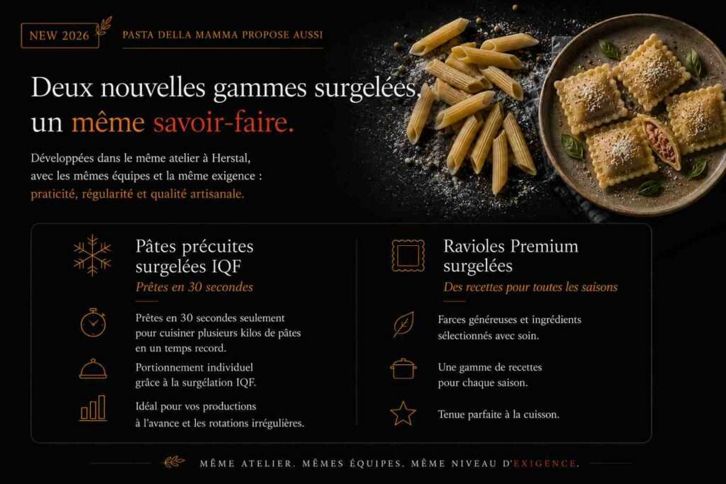 Ravioles surgelées et pâtes IQF